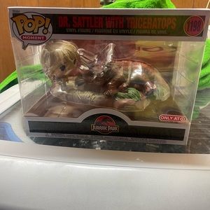 Dr Satler with Triceratops funko pop